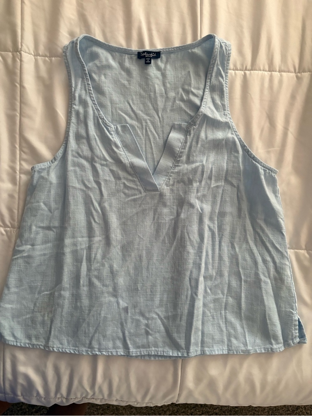 Splendid- Light Blue Sleeveless V-Neck Women's Top